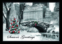 City Snow Day Holiday Cards